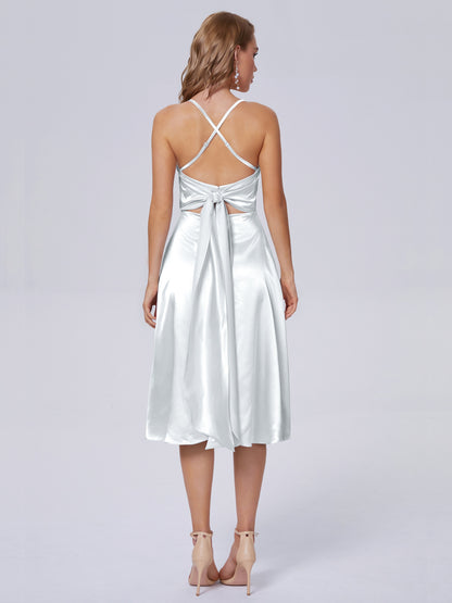 Rowan Scoop Soft Satin Short Bridesmaid Dresses
