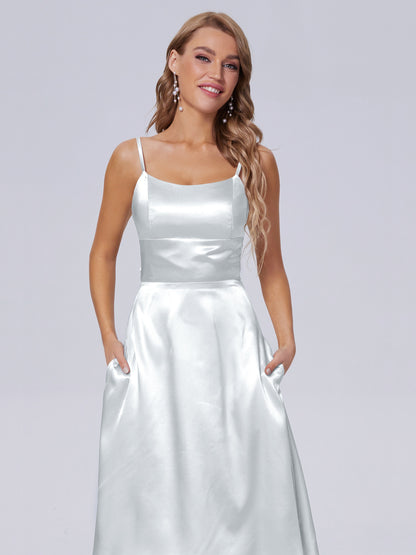 Rowan Scoop Soft Satin Short Bridesmaid Dresses