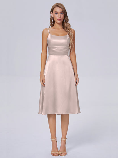 Rowan Scoop Soft Satin Short Bridesmaid Dresses