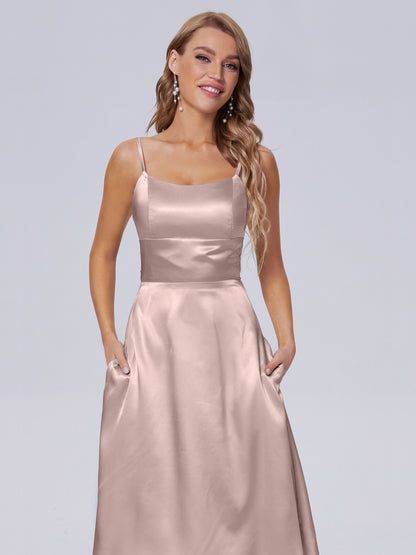 Rowan Scoop Soft Satin Short Bridesmaid Dresses