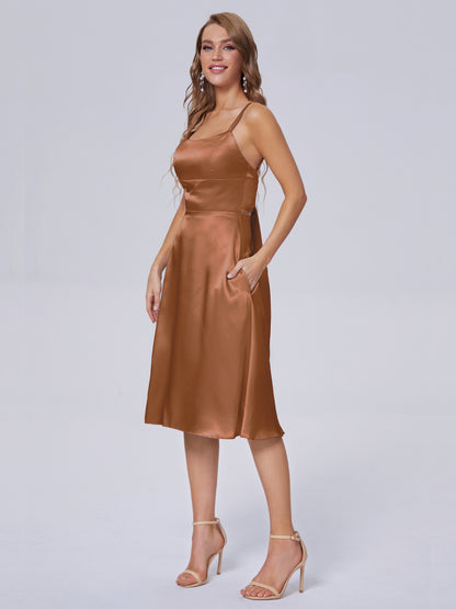 Rowan Scoop Soft Satin Short Bridesmaid Dresses
