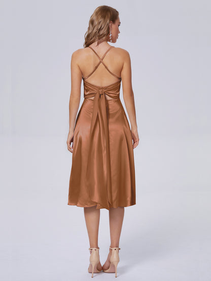 Rowan Scoop Soft Satin Short Bridesmaid Dresses