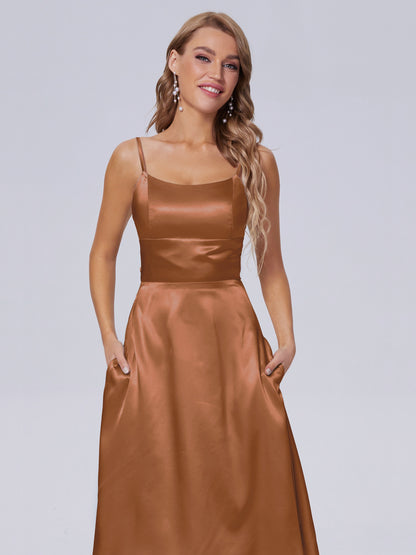 Rowan Scoop Soft Satin Short Bridesmaid Dresses