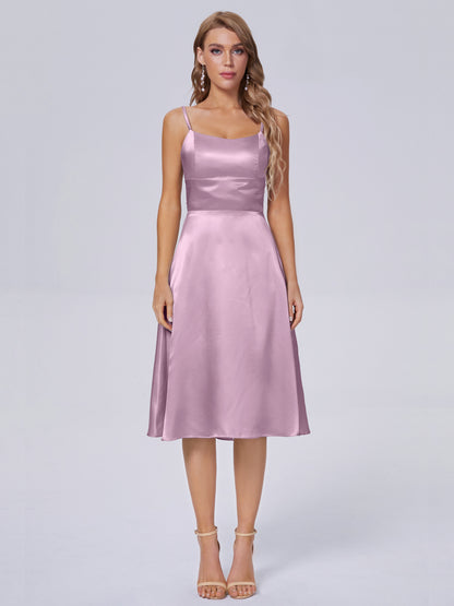 Rowan Scoop Soft Satin Short Bridesmaid Dresses