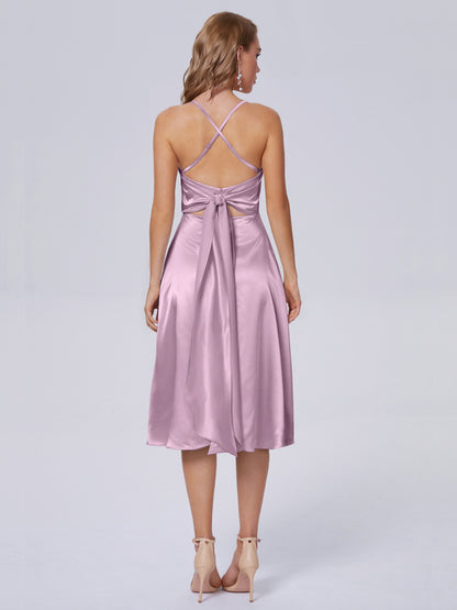 Rowan Scoop Soft Satin Short Bridesmaid Dresses