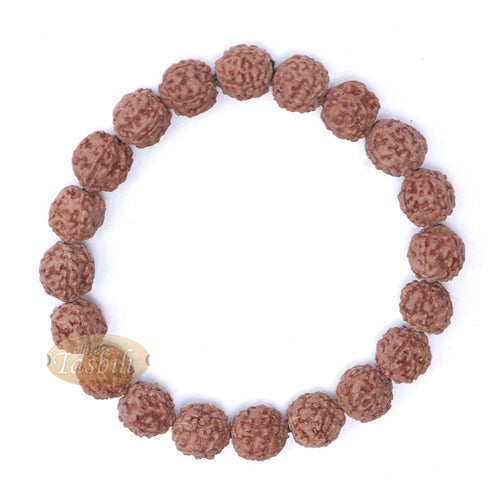 Rudraksha Beaded Bracelet - Jenitri Seed Healing Prayer Beads with 25 Beads On Elastic Cord