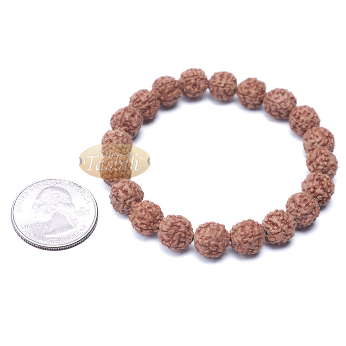 Rudraksha Beaded Bracelet - Jenitri Seed Healing Prayer Beads with 25 Beads On Elastic Cord