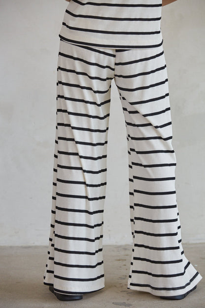 Sailor Striped Ribbed Wide Leg Pants