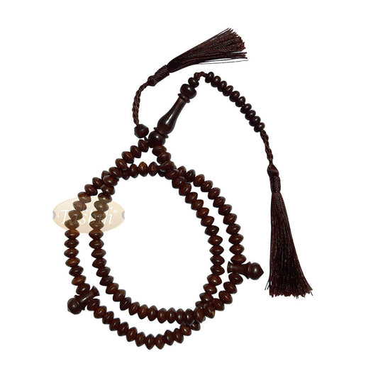 Saucer-Shaped 5.5x8 mm Tamarind Wood Prayer Beads Tasbih Rosary
