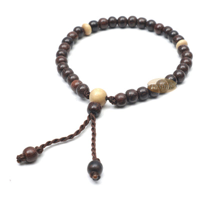 Small 6 mm Tamarind Tasbih Bracelet with Citrus Wood 33Ct Prayer Beads (7 to 8.5”)