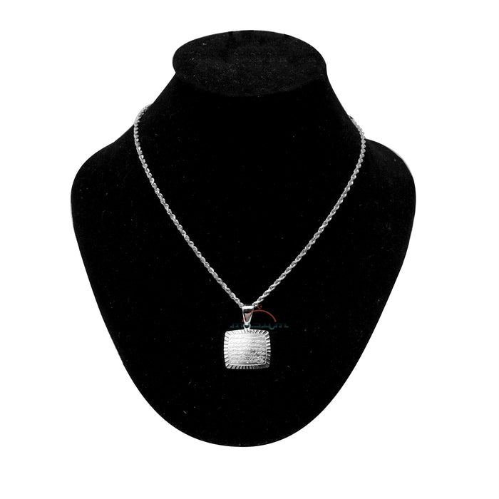 Small Contoured Rectangle Shiny Ayatul-Kursi Pendant (.8x.7 inch - 2x1.7cm)