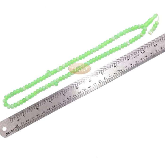 Small Marble Green Yellow Plastic Tasbih 6x5 mm Prayer Beads