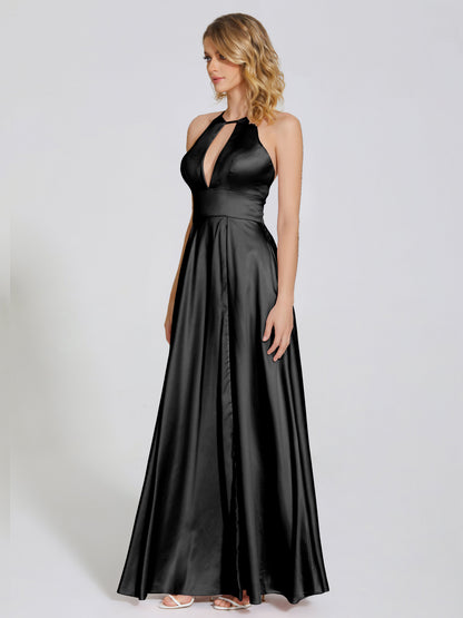 Dakota Soft Satin Bridesmaid Dress With Cutout
