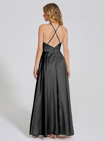 Dakota Soft Satin Bridesmaid Dress With Cutout