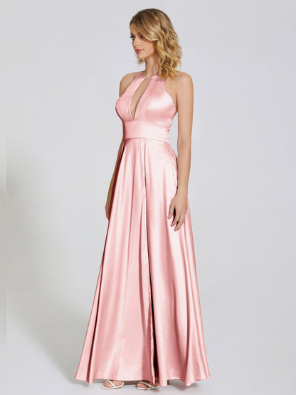 Dakota Soft Satin Bridesmaid Dress With Cutout