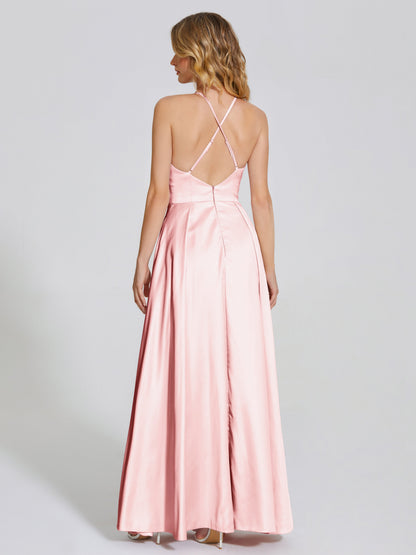 Dakota Soft Satin Bridesmaid Dress With Cutout