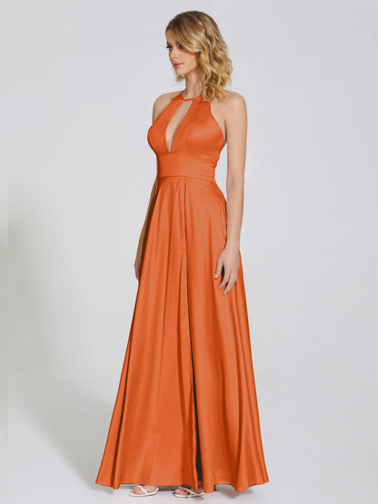 Dakota Soft Satin Bridesmaid Dress With Cutout