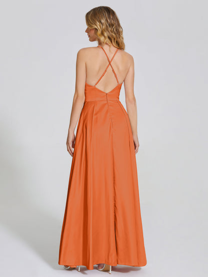 Dakota Soft Satin Bridesmaid Dress With Cutout