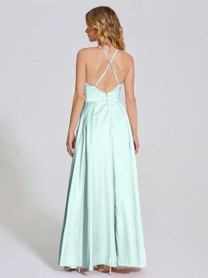 Dakota Soft Satin Bridesmaid Dress With Cutout
