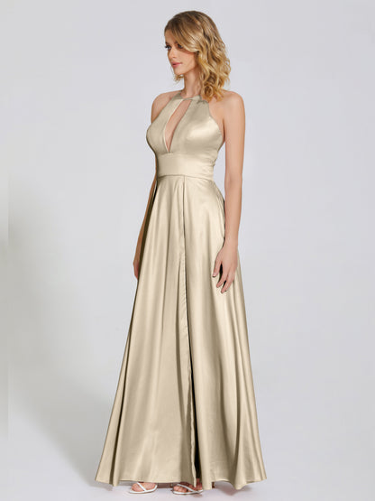 Dakota Soft Satin Bridesmaid Dress With Cutout