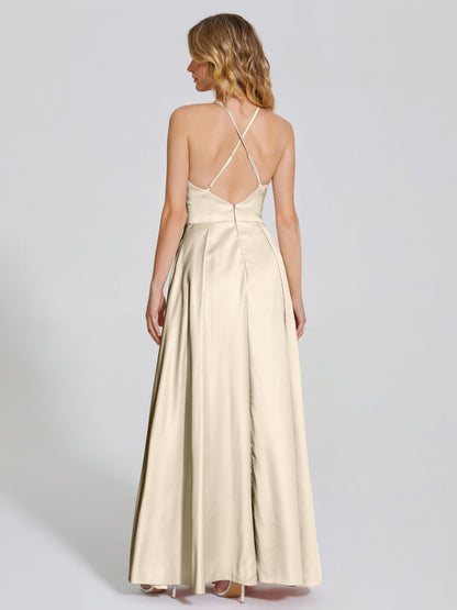 Dakota Soft Satin Bridesmaid Dress With Cutout