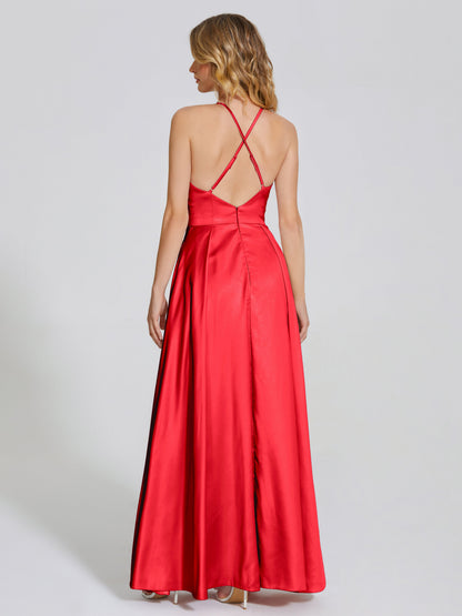 Dakota Soft Satin Bridesmaid Dress With Cutout