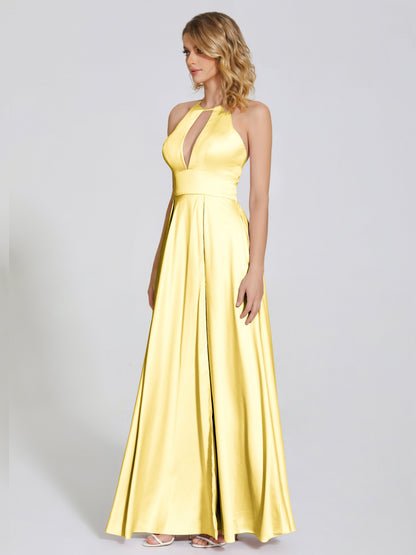 Dakota Soft Satin Bridesmaid Dress With Cutout