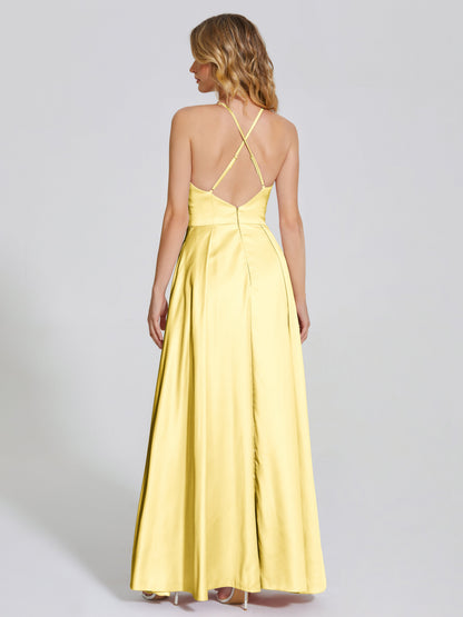 Dakota Soft Satin Bridesmaid Dress With Cutout