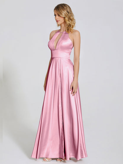Dakota Soft Satin Bridesmaid Dress With Cutout