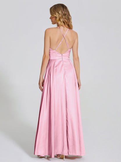 Dakota Soft Satin Bridesmaid Dress With Cutout
