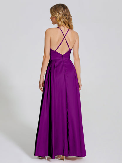 Dakota Soft Satin Bridesmaid Dress With Cutout