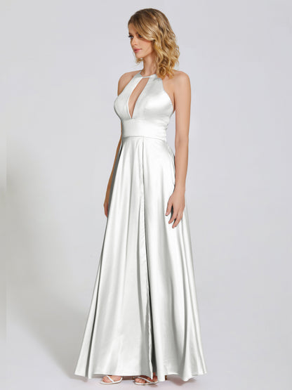 Dakota Soft Satin Bridesmaid Dress With Cutout