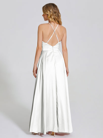 Dakota Soft Satin Bridesmaid Dress With Cutout
