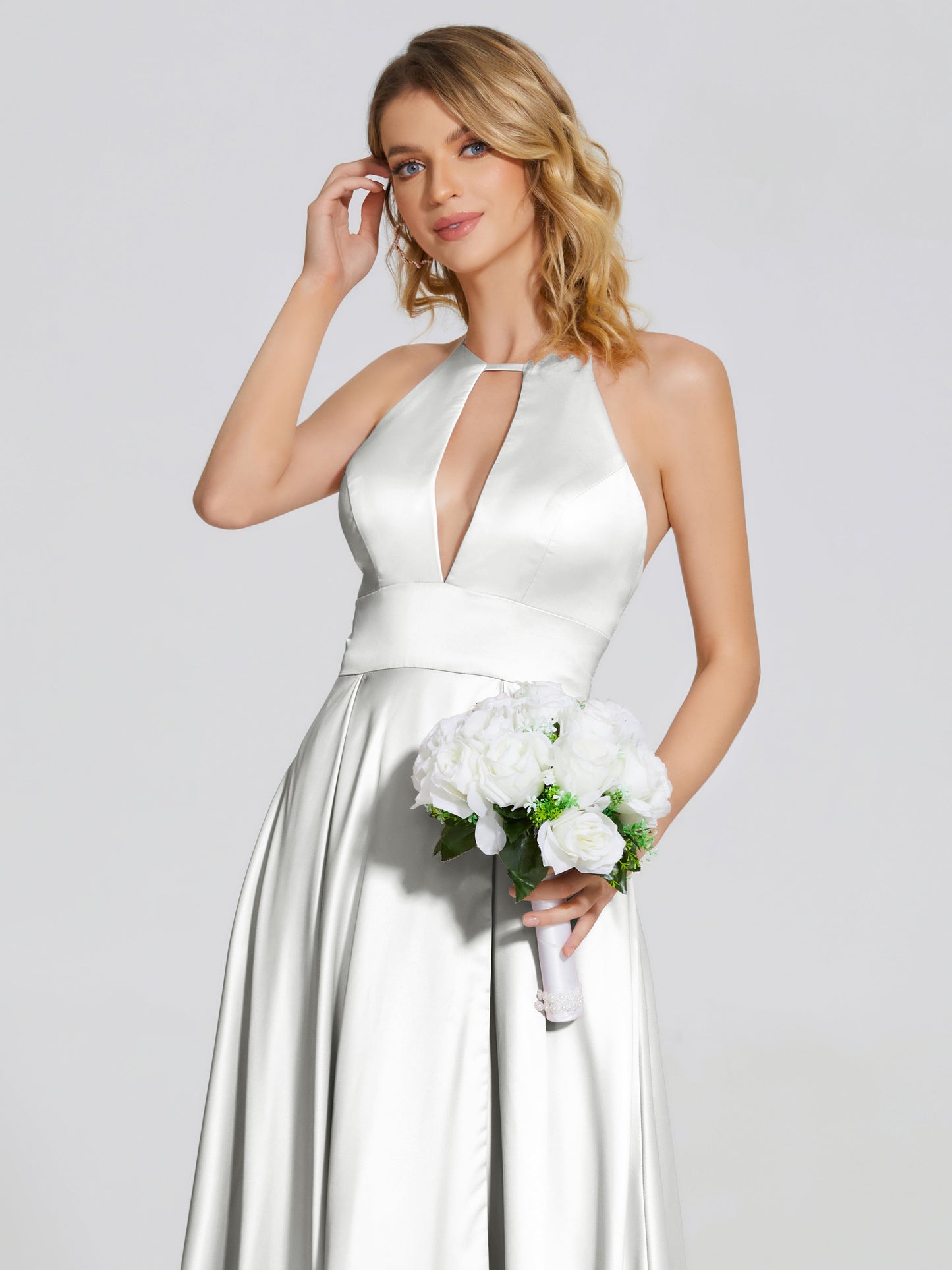 Dakota Soft Satin Bridesmaid Dress With Cutout