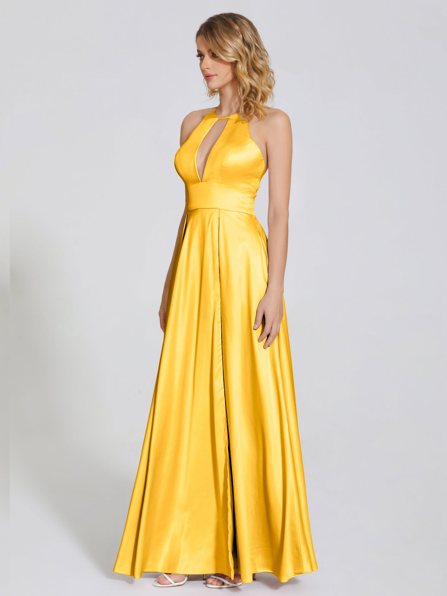 Dakota Soft Satin Bridesmaid Dress With Cutout