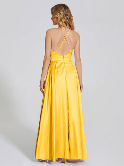 Dakota Soft Satin Bridesmaid Dress With Cutout