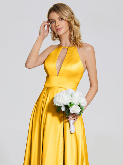 Dakota Soft Satin Bridesmaid Dress With Cutout