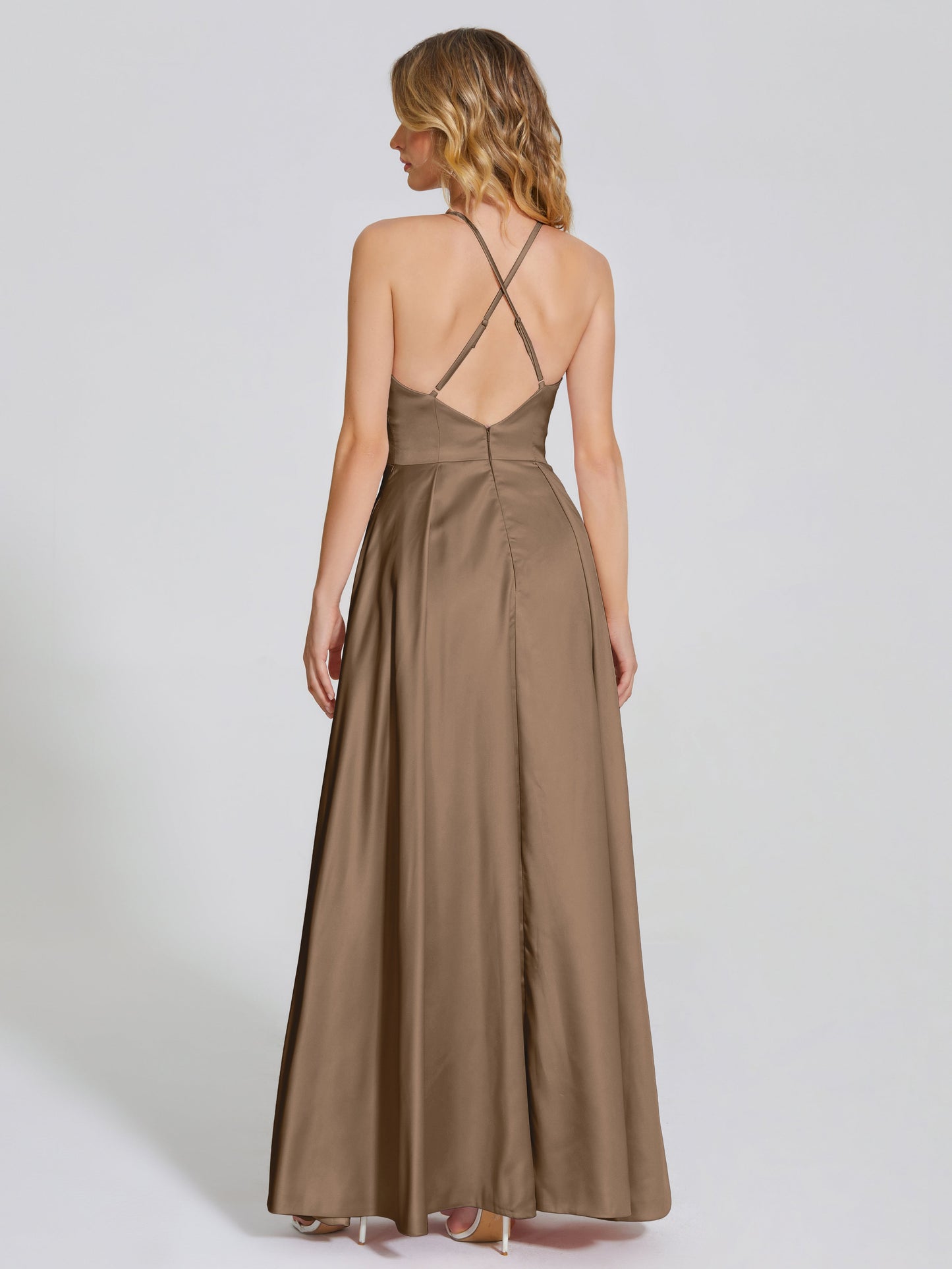 Dakota Soft Satin Bridesmaid Dress With Cutout