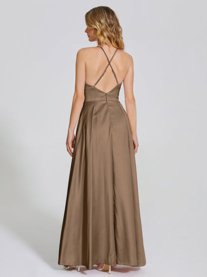 Dakota Soft Satin Bridesmaid Dress With Cutout