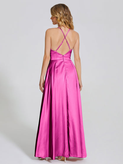 Dakota Soft Satin Bridesmaid Dress With Cutout