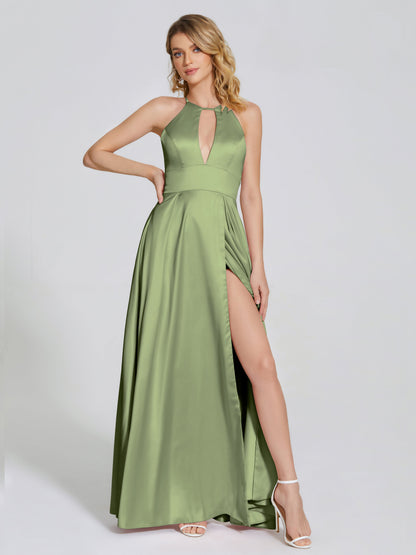 Dakota Soft Satin Bridesmaid Dress With Cutout