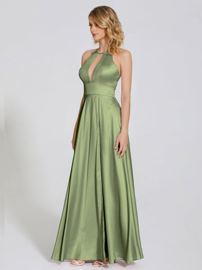 Dakota Soft Satin Bridesmaid Dress With Cutout