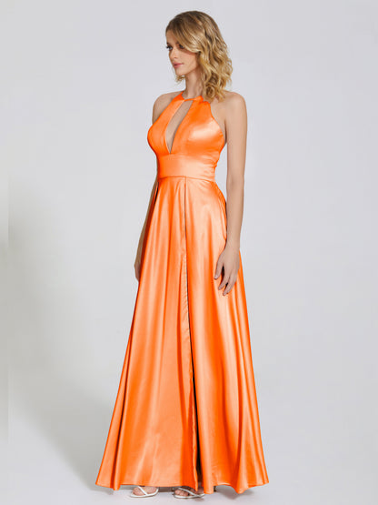 Dakota Soft Satin Bridesmaid Dress With Cutout