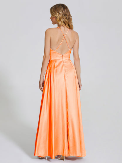 Dakota Soft Satin Bridesmaid Dress With Cutout