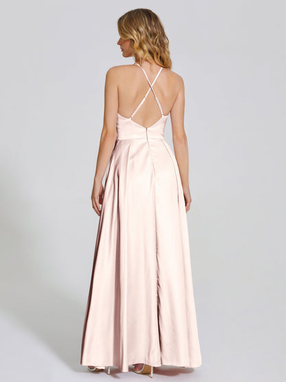Dakota Soft Satin Bridesmaid Dress With Cutout