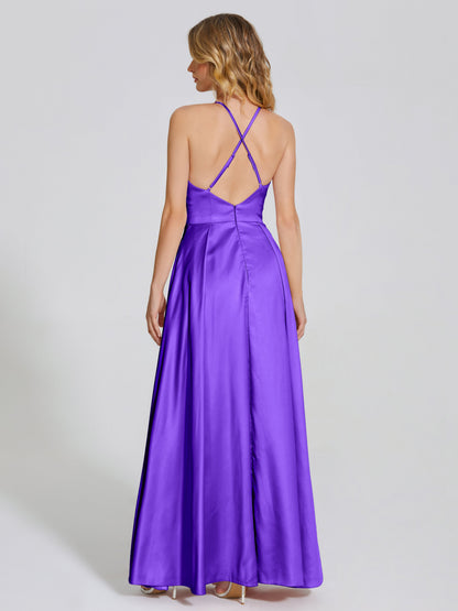 Dakota Soft Satin Bridesmaid Dress With Cutout