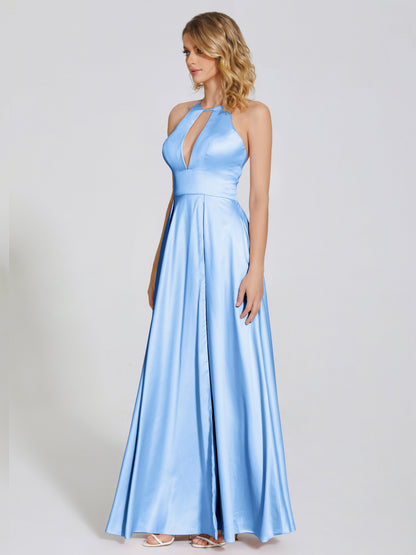 Dakota Soft Satin Bridesmaid Dress With Cutout