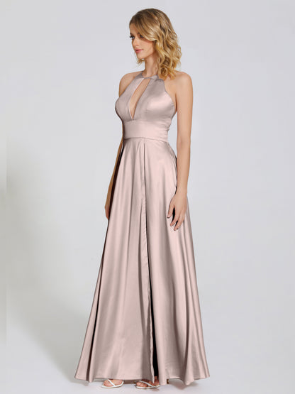 Dakota Soft Satin Bridesmaid Dress With Cutout