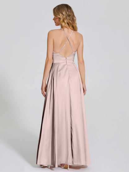 Dakota Soft Satin Bridesmaid Dress With Cutout