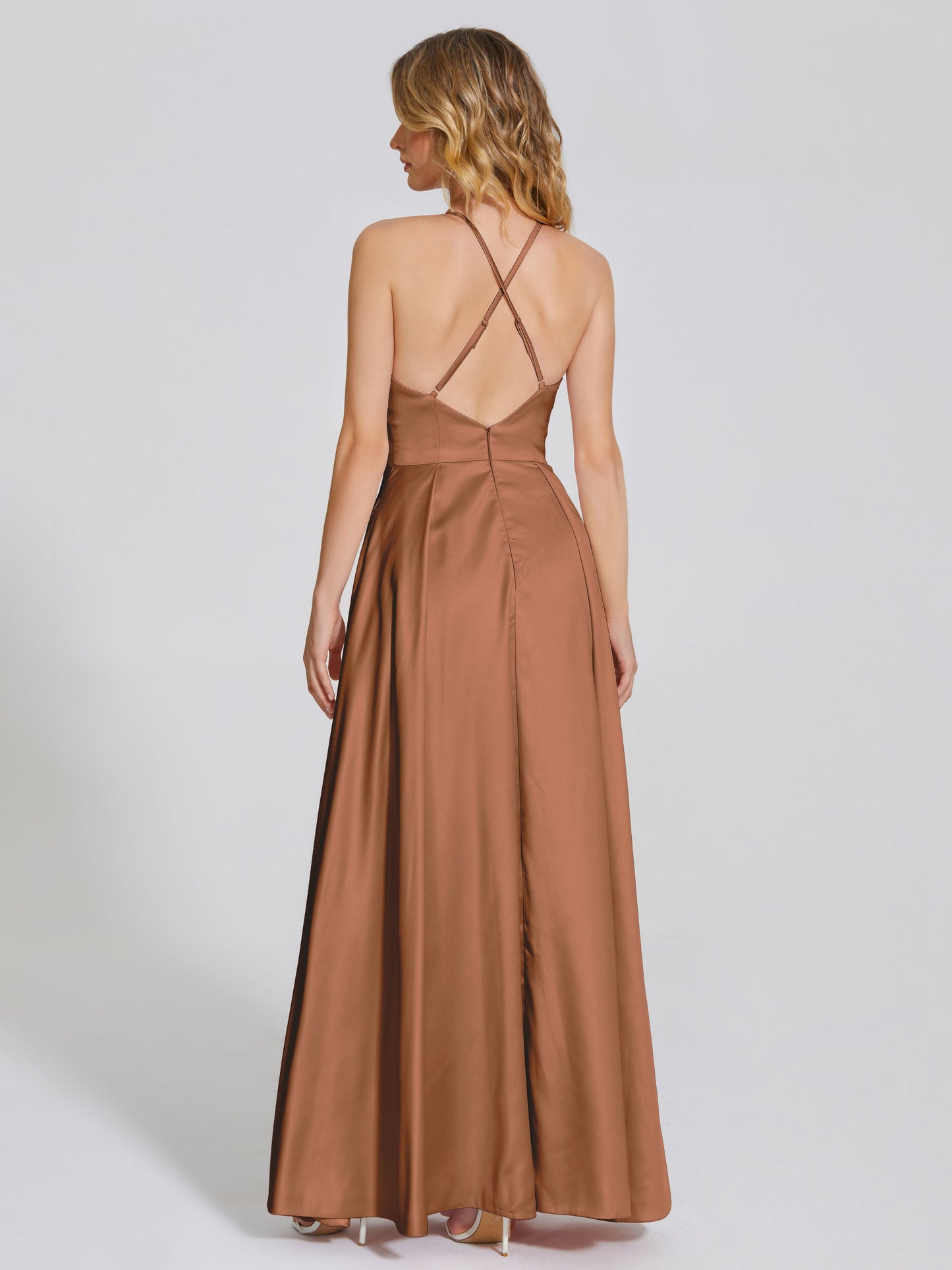Dakota Soft Satin Bridesmaid Dress With Cutout
